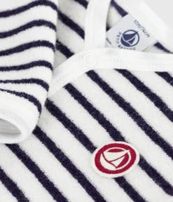 Petit Bateau Schlafanzüge, Strampler*Strampler ohne Füßchen aus Baumwolle mit Streifen blau MILK/ SOIR