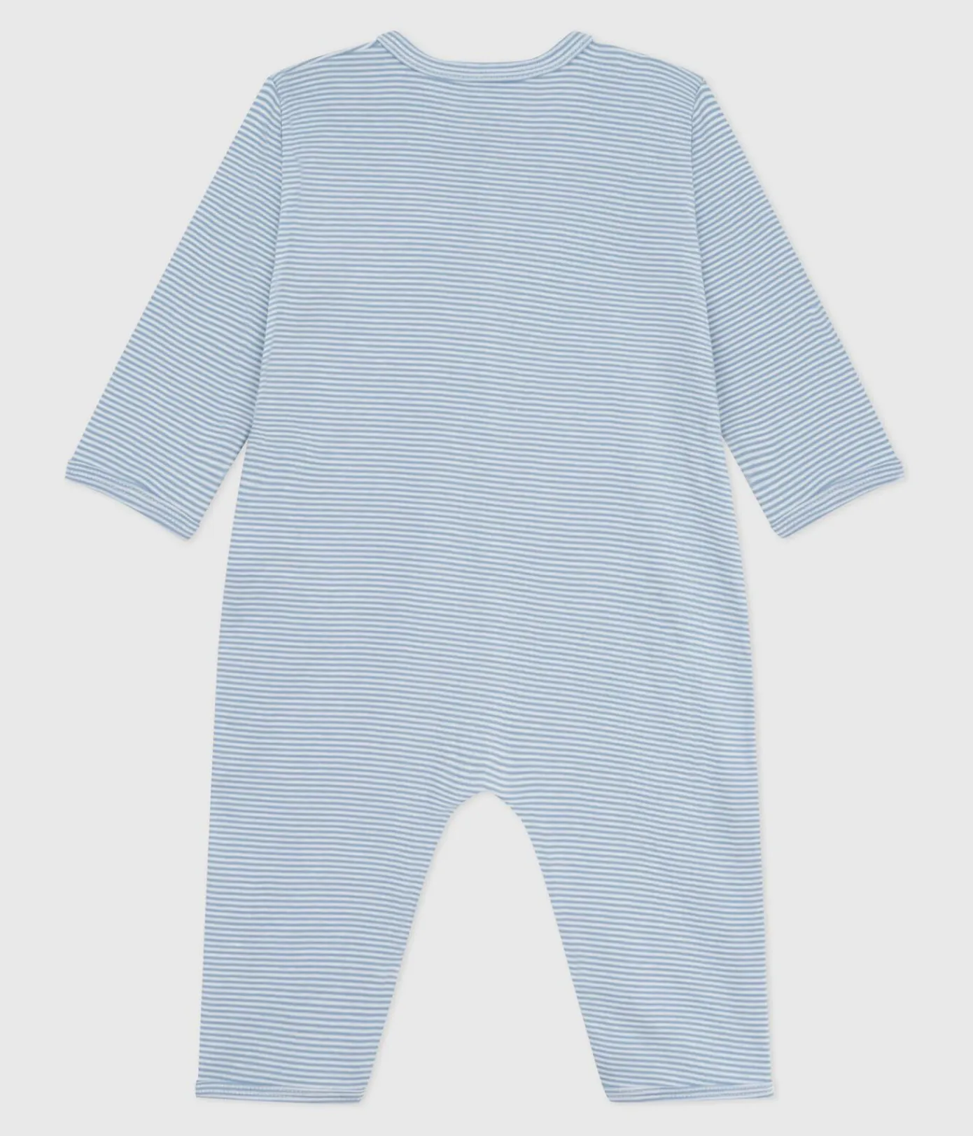 Petit Bateau Schlafanzüge, Strampler*Strampler ohne Füßchen aus Baumwolle mit Streifen ADRIATIC/ MARSHMALLOW