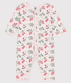 Petit Bateau Schlafanzüge, Strampler*Strampler ohne Füßchen aus Baumwolle mit Blumenmotiv rosa FLEUR/weiss MULTICO