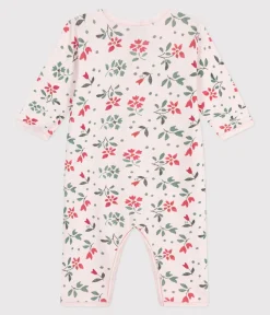 Petit Bateau Schlafanzüge, Strampler*Strampler ohne Füßchen aus Baumwolle mit Blumenmotiv rosa FLEUR/weiss MULTICO