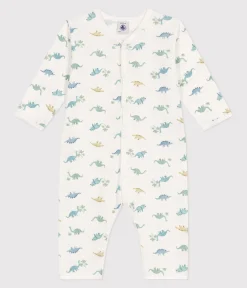 Petit Bateau Schlafanzüge, Strampler*Strampler ohne Füßchen aus Baumwolle mit Dinos weiss MARSHMALLOW/weiss MULTICO