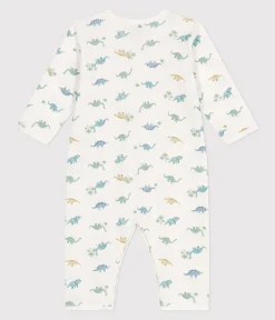 Petit Bateau Schlafanzüge, Strampler*Strampler ohne Füßchen aus Baumwolle mit Dinos weiss MARSHMALLOW/weiss MULTICO