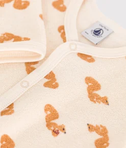 Petit Bateau Schlafanzüge, Strampler*Strampler ohne Füßchen aus aufgerautem Frottee mit Eichhörnchen-Motiv weiss AVALANCHE/ MULTICO