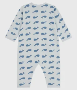 Petit Bateau Schlafanzüge, Strampler*Strampler ohne Füßchen aus bedruckter Baumwolle CO2/ ADRIATIC