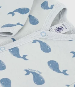 Petit Bateau Schlafanzüge, Strampler*Strampler ohne Füßchen aus bedruckter Baumwolle CO2/ ADRIATIC