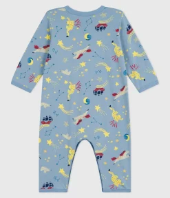 Petit Bateau Schlafanzüge, Strampler*Strampler ohne Füßchen aus bedruckter Baumwolle blau ADRIATIC/ MULTICO