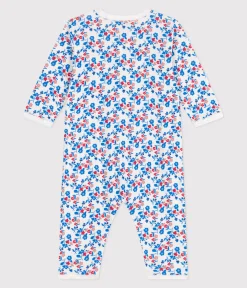 Petit Bateau Schlafanzüge, Strampler*Strampler ohne Füsschen aus Baumwolle mit Blumenmotiv weiss MARSHMALLOW/weiss MULTICO