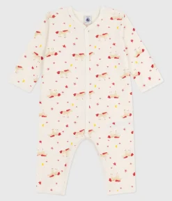 Petit Bateau Schlafanzüge, Strampler*Strampler ohne Füsschen aus Baumwolle mit Pferden MILK/ MULTICO