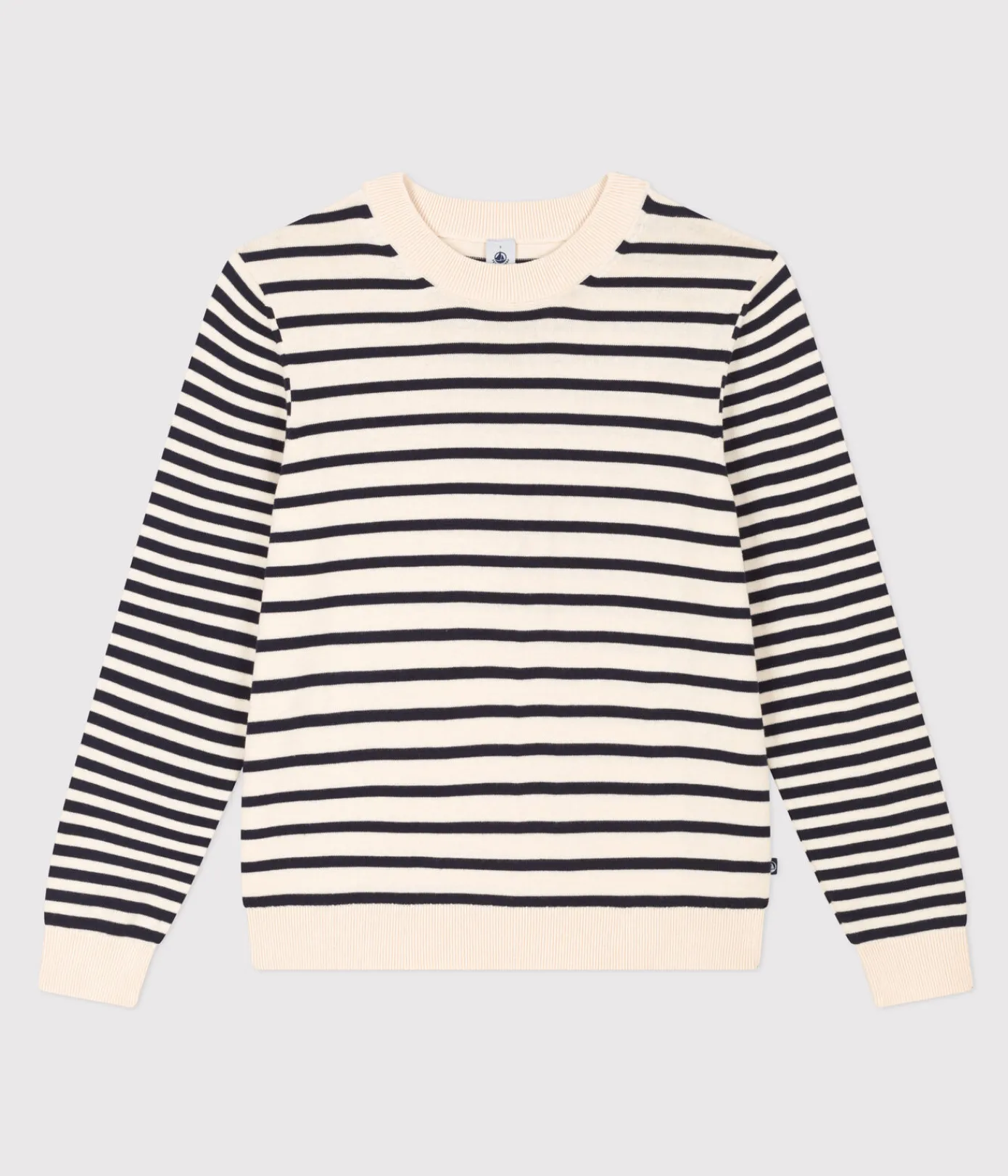 Petit Bateau Homewear|Streifenshirts, Pullover, Cardigans*Streifenpulli aus Baumwolle für Damen weiss AVALANCHE/blau SMOKING