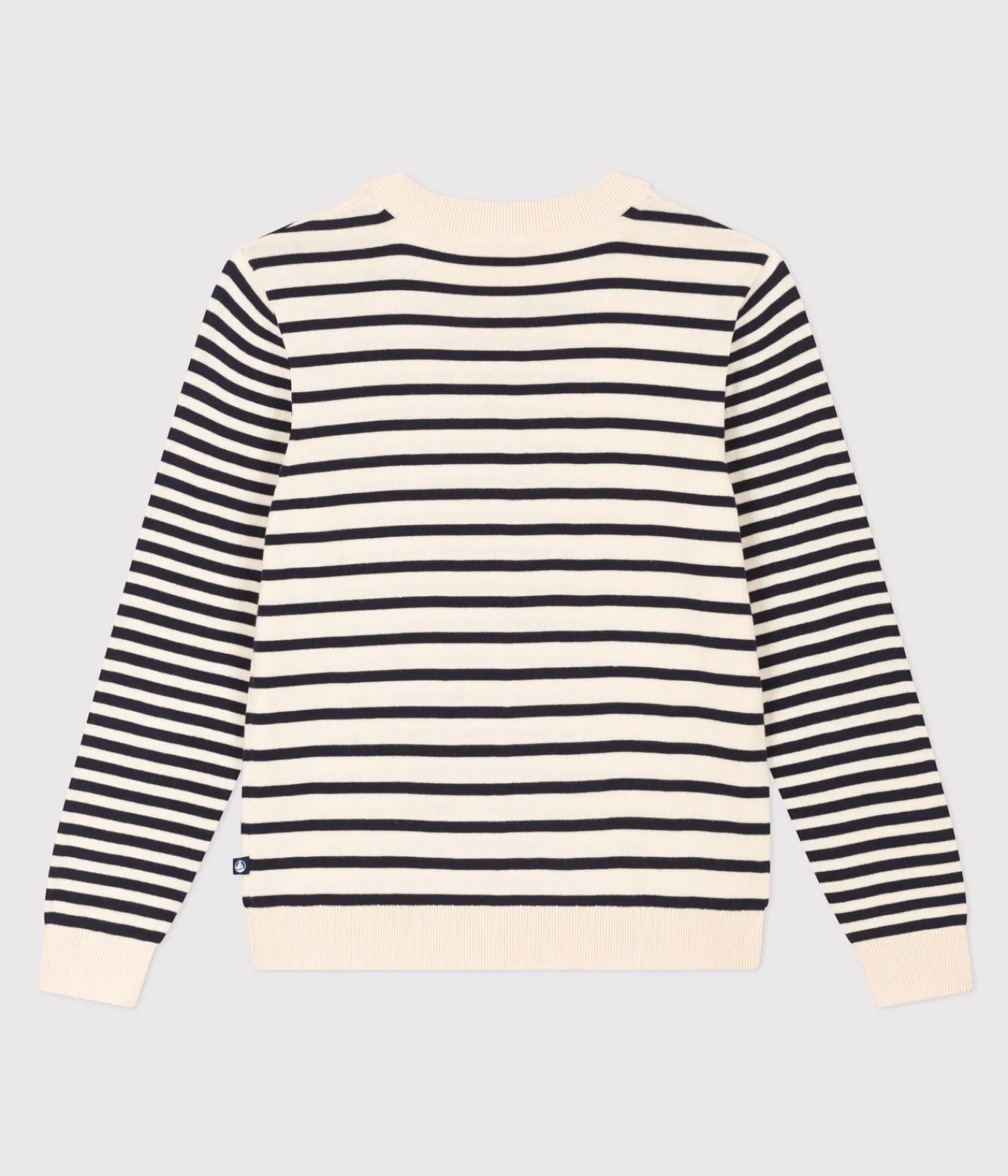Petit Bateau Homewear|Streifenshirts, Pullover, Cardigans*Streifenpulli aus Baumwolle für Damen weiss AVALANCHE/blau SMOKING