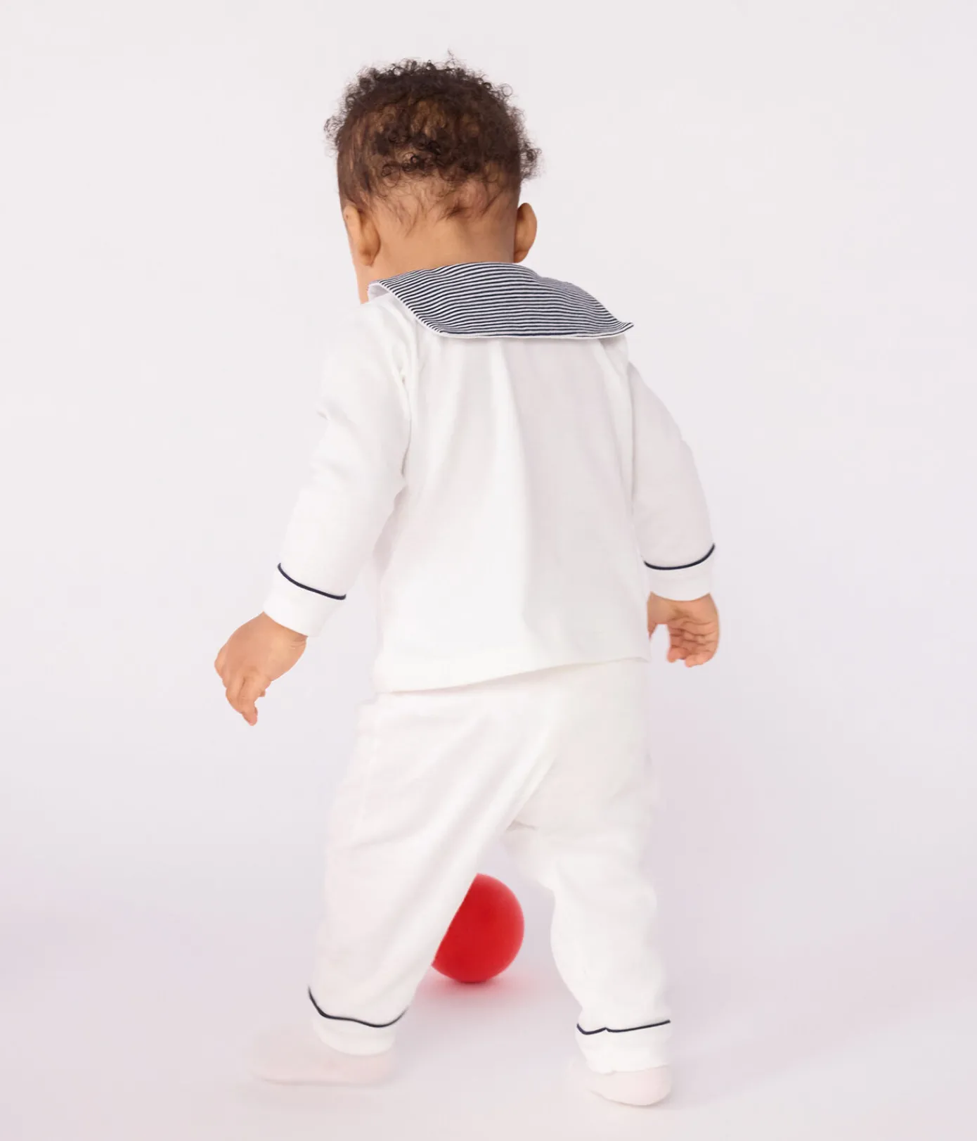 Petit Bateau Schlafanzüge, Strampler*2-teiliger Strampler mit Matrosenkragen weiss MARSHMALLOW