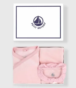 Petit Bateau Sets, Overalls & Latzhosen|Newborn*2-teiliges Baby-Geschenkset aus Nicki und bestickter Body mit Herzmotiv rosa JOLI