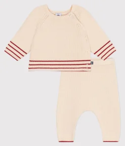 Petit Bateau Sets, Overalls & Latzhosen|Newborn*2-teiliges Baby-Set aus Baumwollstrick mit Jacquardmuster AVALANCHE/ ROT