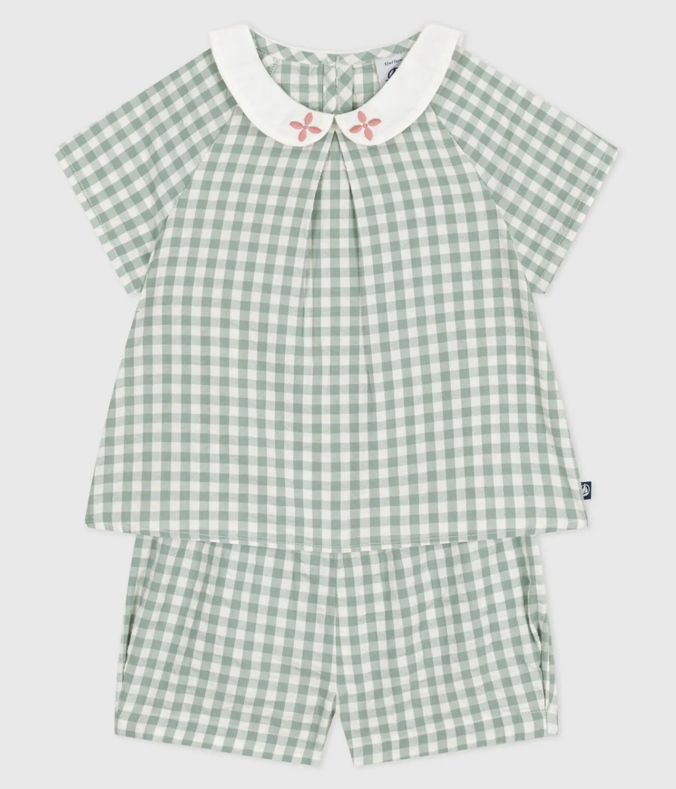 Petit Bateau Sets, Overalls & Latzhosen*2-teiliges Baby-Set aus Baumwolle, Vichy-Bluse und Shorts blau PAUL/weiss MARSHMALLOW