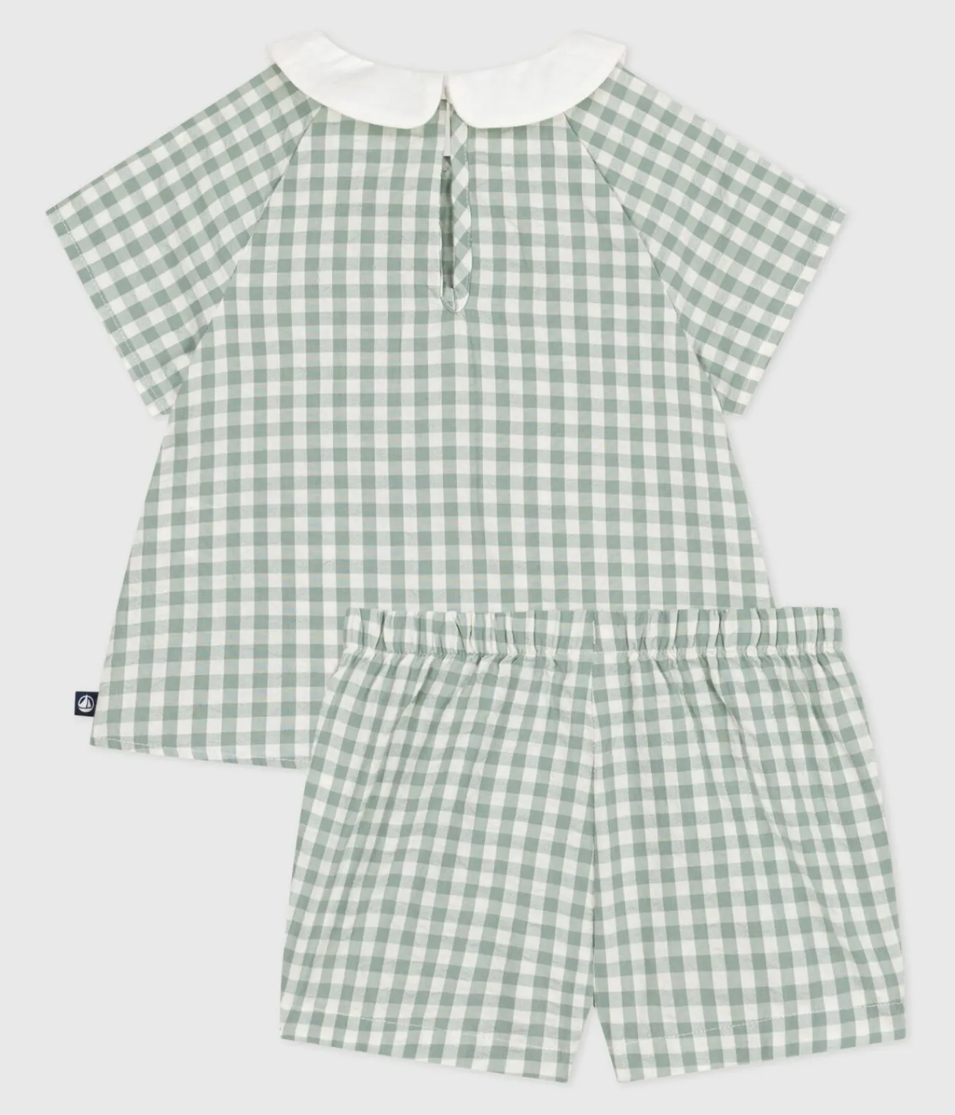 Petit Bateau Sets, Overalls & Latzhosen*2-teiliges Baby-Set aus Baumwolle, Vichy-Bluse und Shorts blau PAUL/weiss MARSHMALLOW