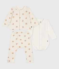 Petit Bateau Sets, Overalls & Latzhosen|Newborn*3-teiliges Baby-Set aus Baumwolle mit Roten Pandas MILK/ MULTICO