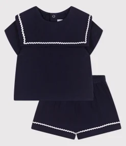 Petit Bateau Sets, Overalls & Latzhosen*2-teiliges Baby-Set aus Baumwolle im Matrosen-Look blau SMOKING
