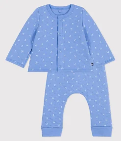 Petit Bateau Sets, Overalls & Latzhosen|Newborn*2-teiliges Baby-Set aus Baumwolle blau EDNA/weiss MARSHMALLOW