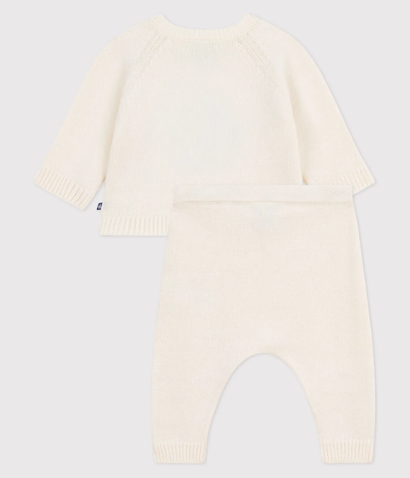 Petit Bateau Sets, Overalls & Latzhosen|Newborn*2-teiliges Baby-Set aus Wollstrick mit Pinguin-Motiv weiss MARSHMALLOW/weiss MULTICO
