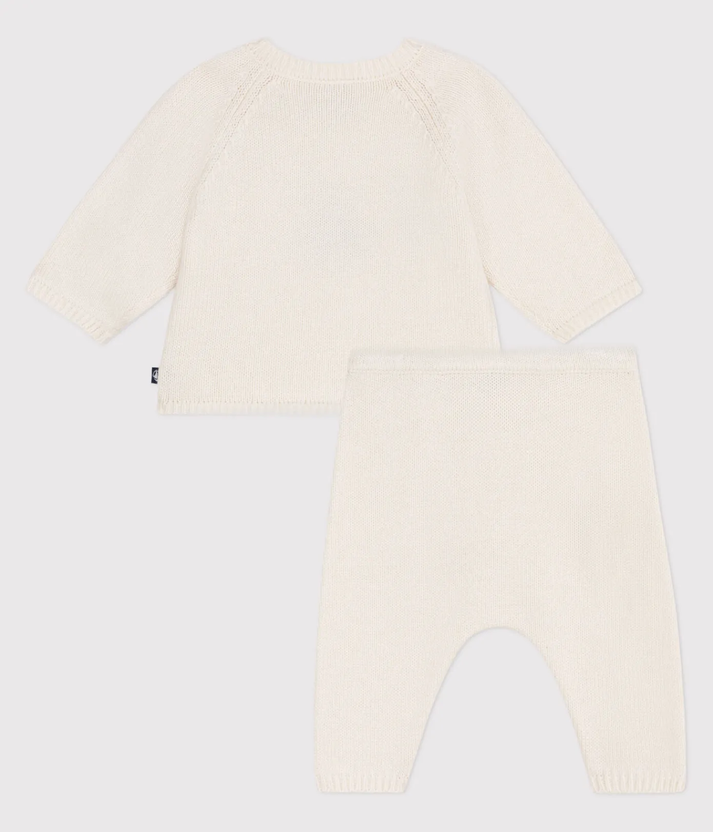 Petit Bateau Sets, Overalls & Latzhosen|Newborn*2-teiliges Baby-Set aus Woll- und Baumwollstrick mit Jacquardmuster weiss MARSHMALLOW