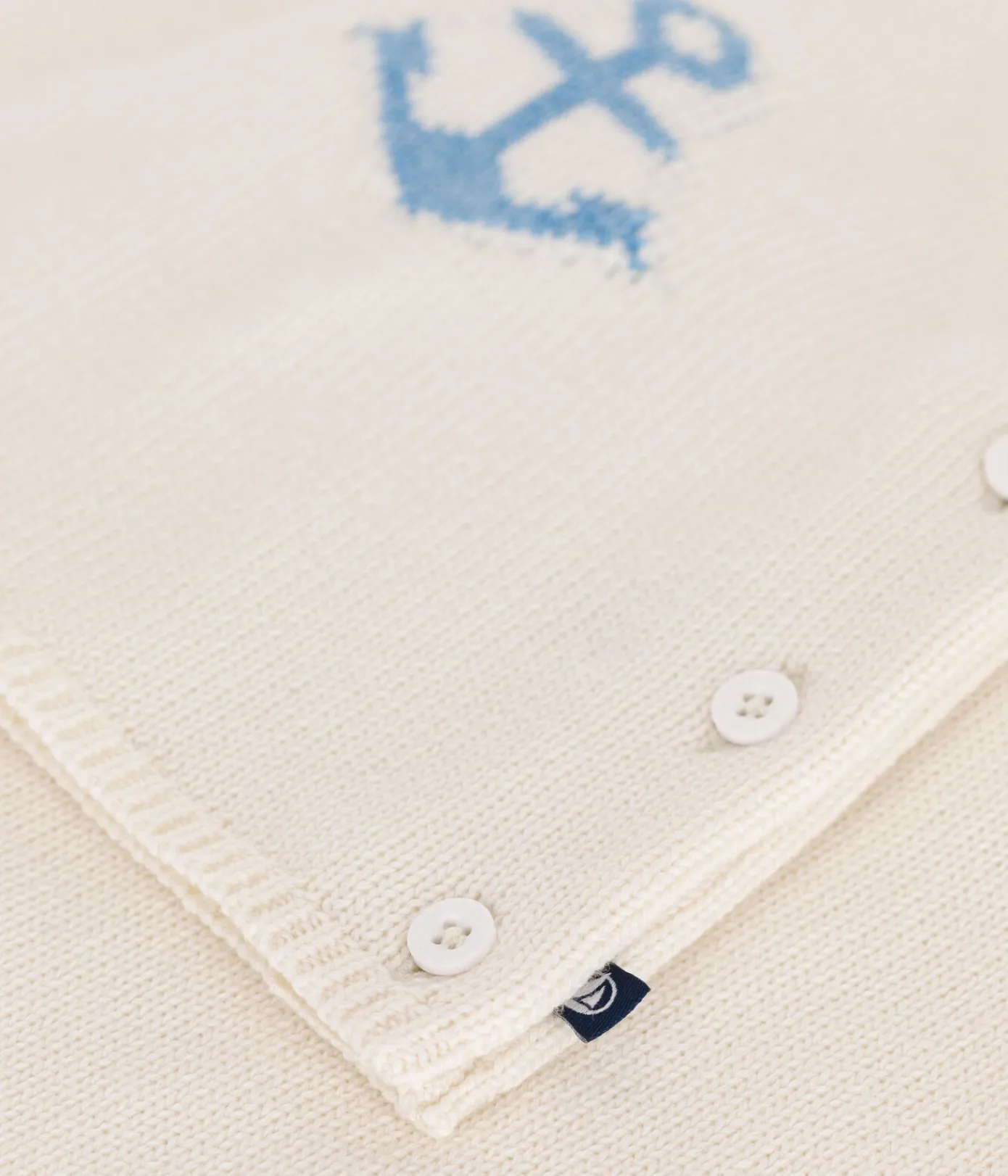 Petit Bateau Sets, Overalls & Latzhosen|Newborn*2-teiliges Baby-Set aus Woll- und Baumwollstrick mit Jacquardmuster weiss MARSHMALLOW