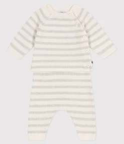 Petit Bateau Sets, Overalls & Latzhosen|Newborn*2-teiliges Baby-Set aus Woll- und Baumwoll-Strick weiss MARSHMALLOW/ MONTELIMAR