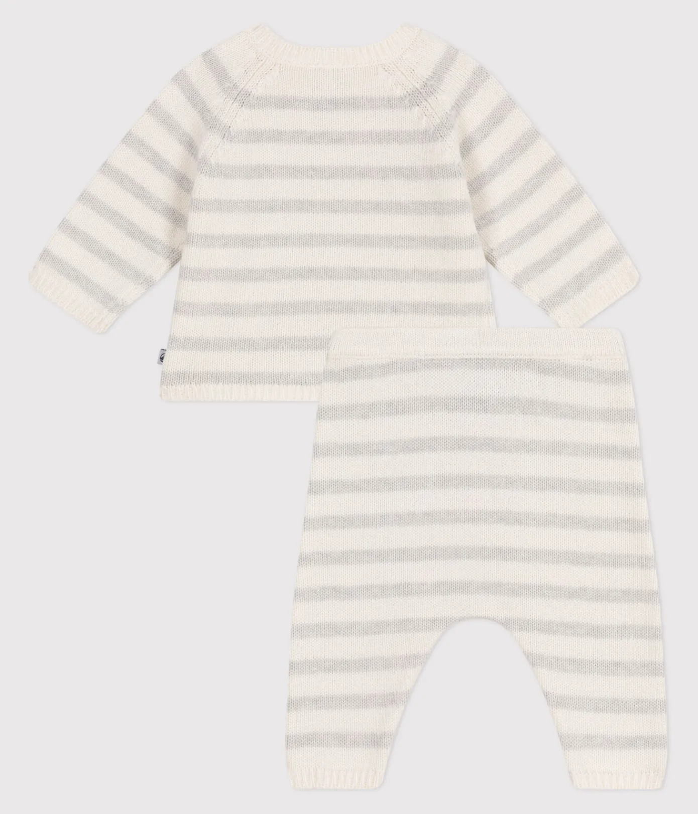 Petit Bateau Sets, Overalls & Latzhosen|Newborn*2-teiliges Baby-Set aus Woll- und Baumwoll-Strick weiss MARSHMALLOW/ MONTELIMAR