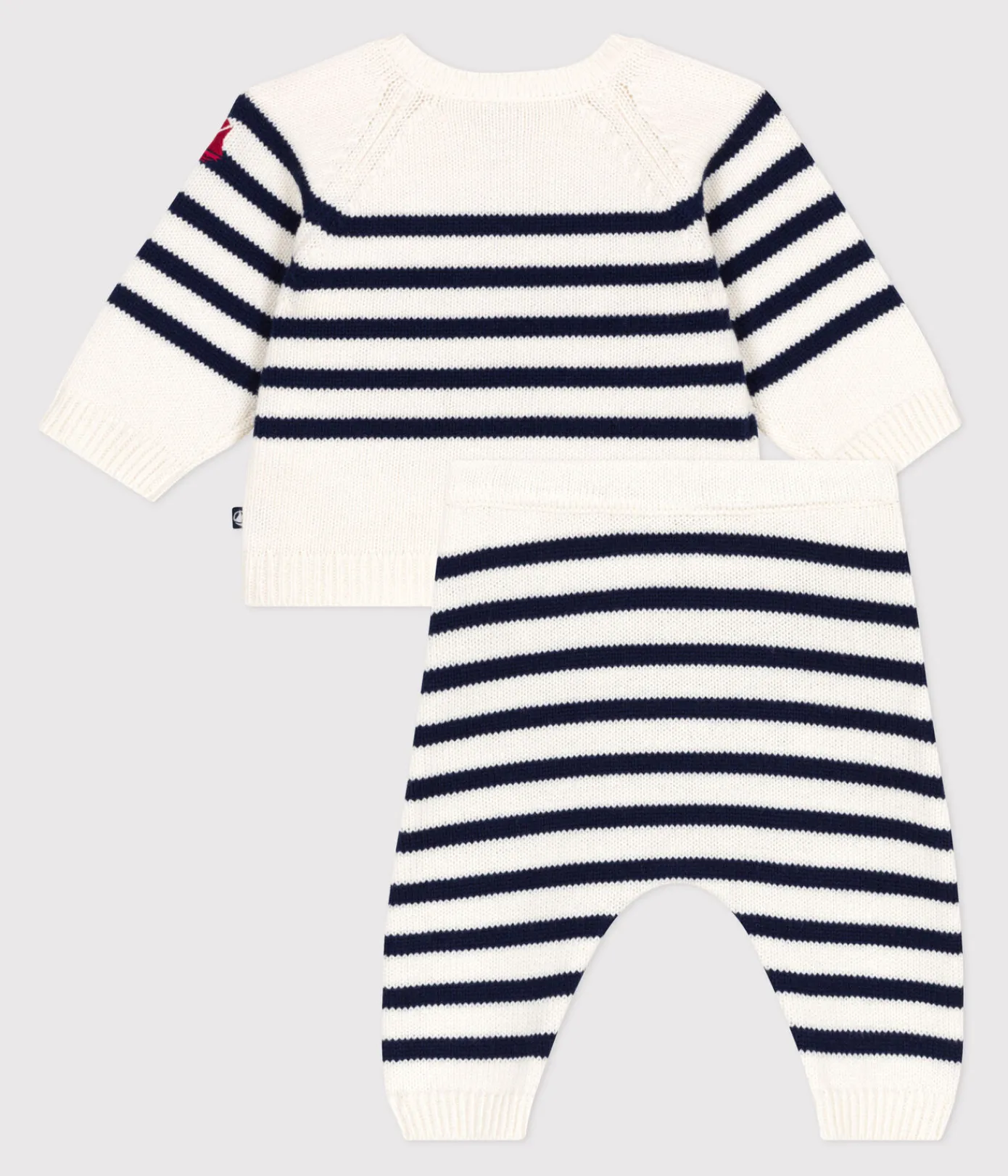 Petit Bateau Sets, Overalls & Latzhosen|Newborn*2-teiliges Baby-Set aus Wollstrick mit Matrosenstreifen blau MARSHMALLOW/ SOIR