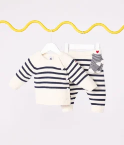Petit Bateau Sets, Overalls & Latzhosen|Newborn*2-teiliges Baby-Set aus Wollstrick mit Matrosenstreifen blau MARSHMALLOW/ SOIR