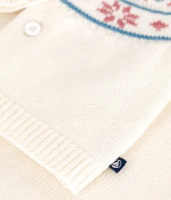Petit Bateau Sets, Overalls & Latzhosen|Newborn*2-teiliges Baby-Set Cardigan aus Jacquardstrick weiss MARSHMALLOW/rosa CHARME