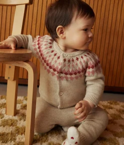Petit Bateau Sets, Overalls & Latzhosen|Newborn*2-teiliges Baby-Strickset rosa AVALANCHE/ ROSEWOOD