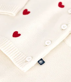 Petit Bateau Sets, Overalls & Latzhosen|Newborn*2-teiliges Baby-Strickset mit gestickten Herzen ROT MARSHMALLOW/ POMPEI