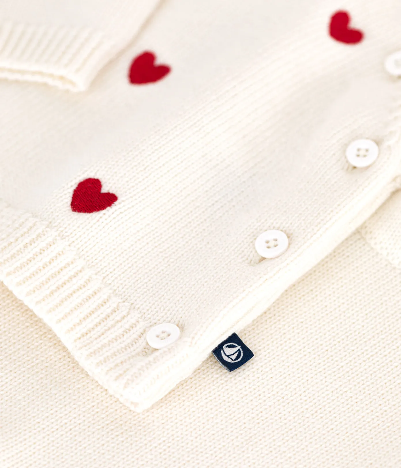 Petit Bateau Sets, Overalls & Latzhosen|Newborn*2-teiliges Baby-Strickset mit gestickten Herzen ROT MARSHMALLOW/ POMPEI