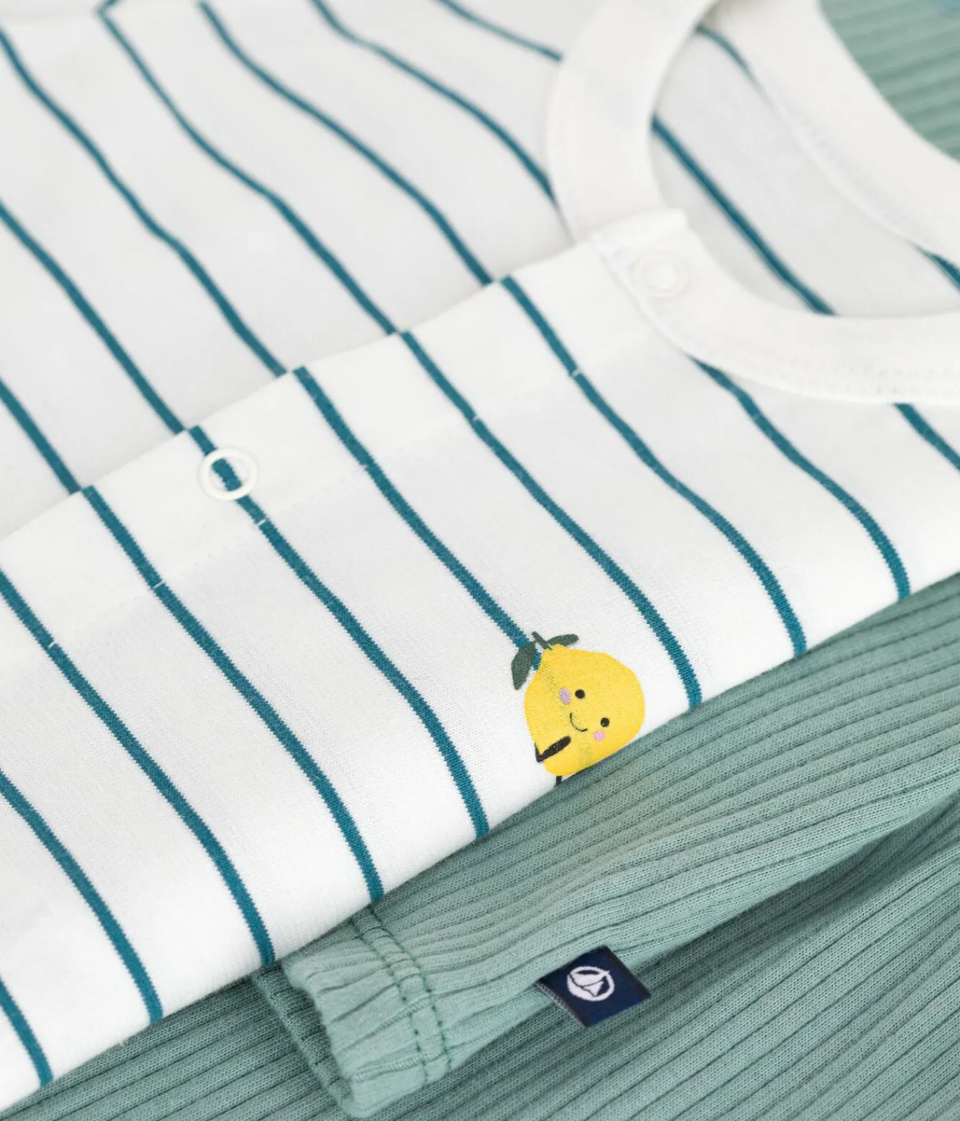 Petit Bateau Sets, Overalls & Latzhosen|Newborn*3-teiliges Newborn-Set aus Baumwolle mit einem zitronengelb gestreiften T-Shirt PAUL/ MULTICO
