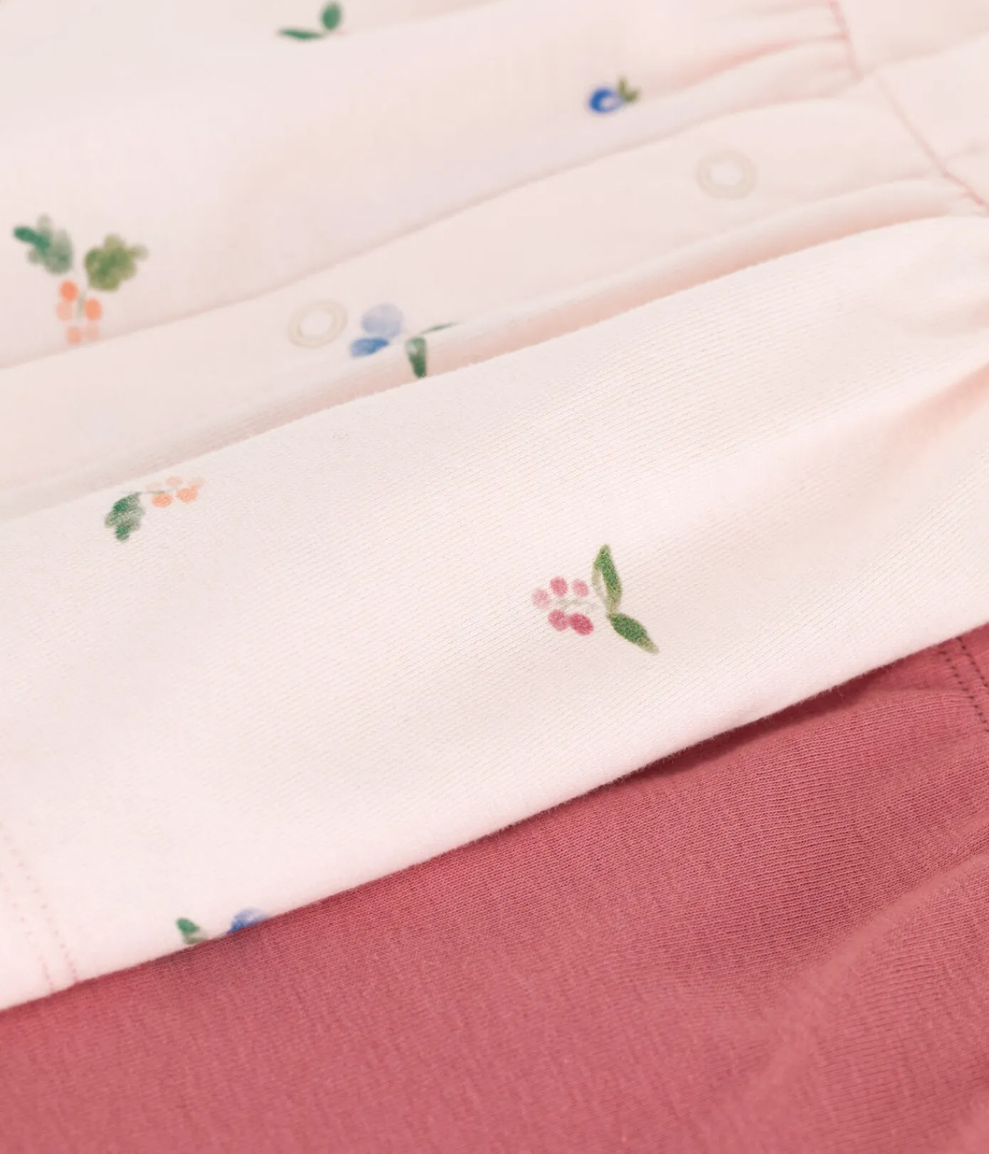 Petit Bateau Sets, Overalls & Latzhosen|Newborn*2-teiliges Newborn-Set aus Baumwolle mit Rüschenbluse rosa FLEUR/weiss MULTICO