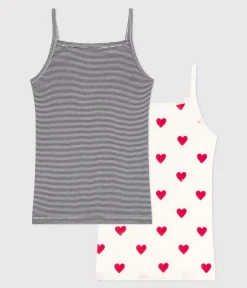Petit Bateau Alle Tanktops|Das Ikonische (Slim)*Trägerhemden aus Baumwolle mit Herz- und Streifenmotiv im 2er-Set für Damen. variante 1
