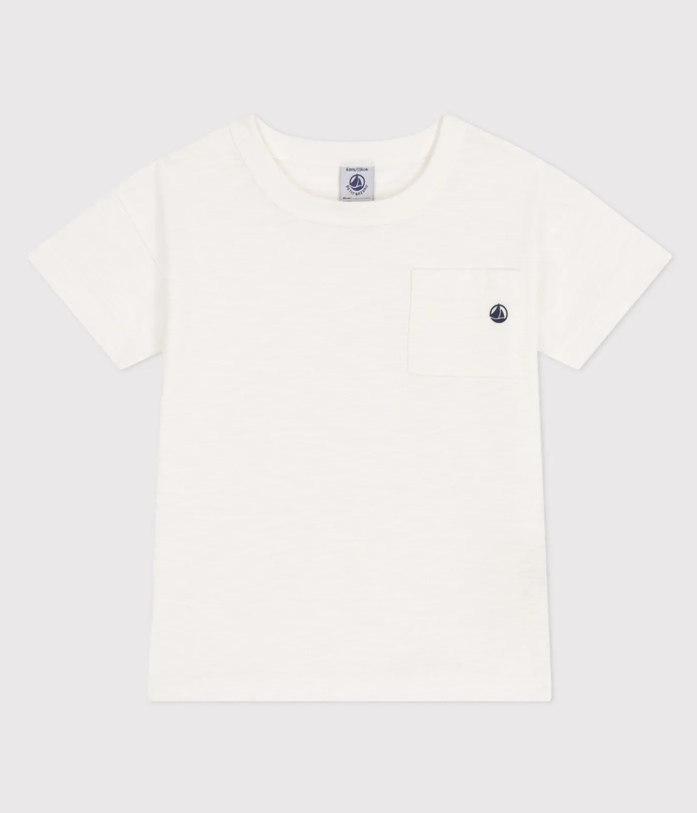 Petit Bateau T-Shirts, Poloshirts, Hemden|T-Shirts, Tops, Oberteile*T-Shirt aus geflammtem Jersey Kinder/Jungen weiss MARSHMALLOW