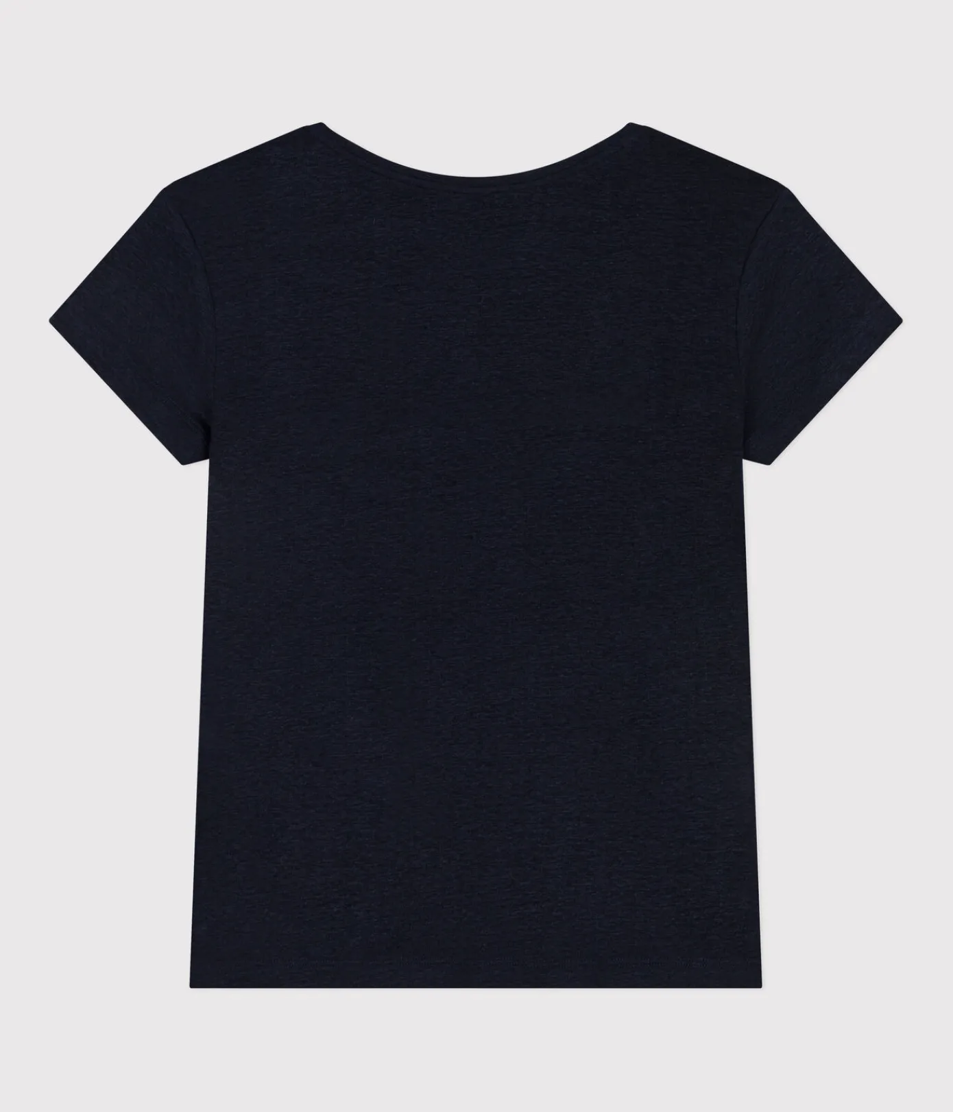 Petit Bateau Alle T-Shirts|Das Gerade (Regular)*T-Shirt Le Droit aus Leinen mit Rundhalsausschnitt, Damen blau SMOKING