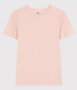 Petit Bateau Alle T-Shirts|T-Shirts, Tanktops*T-Shirt L’ICONIQUE aus Baumwolle mit rundem Ausschnitt für Damen rosa SALINE