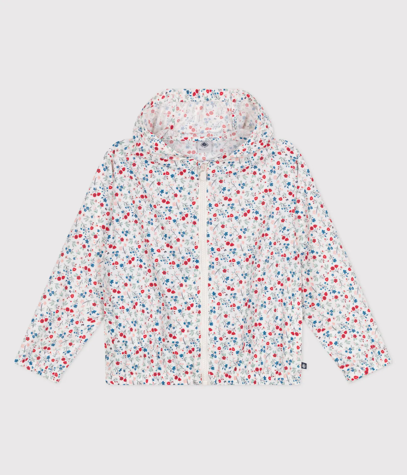 Petit Bateau Mäntel, Jacken, Regenjacken*Ultraleichte Kinder-Windjacke weiss MARSHMALLOW/weiss MULTICO