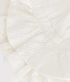 Petit Bateau Accessoires, Sonnenhüte, Caps*Unifarbener, gemusterter breitkrempiger Hut Baby/Mädchen weiss MARSHMALLOW