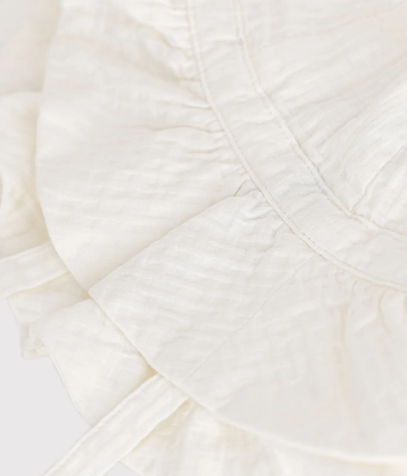 Petit Bateau Accessoires, Sonnenhüte, Caps*Unifarbener, gemusterter breitkrempiger Hut Baby/Mädchen weiss MARSHMALLOW