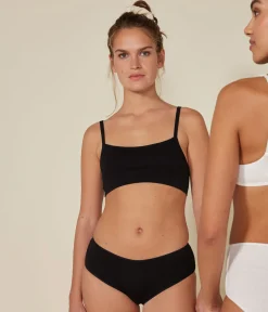 Petit Bateau Bhs, Slips, Bodys*Unifarbenes Damen-Bustier aus Baumwolle und Elastan schwarz BLACK