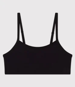 Petit Bateau Bhs, Slips, Bodys*Unifarbenes Damen-Bustier aus Baumwolle und Elastan schwarz BLACK
