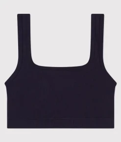 Petit Bateau Bhs, Slips, Bodys*Unifarbenes Damen-Bustier aus Baumwolle und Elastan blau SMOKING