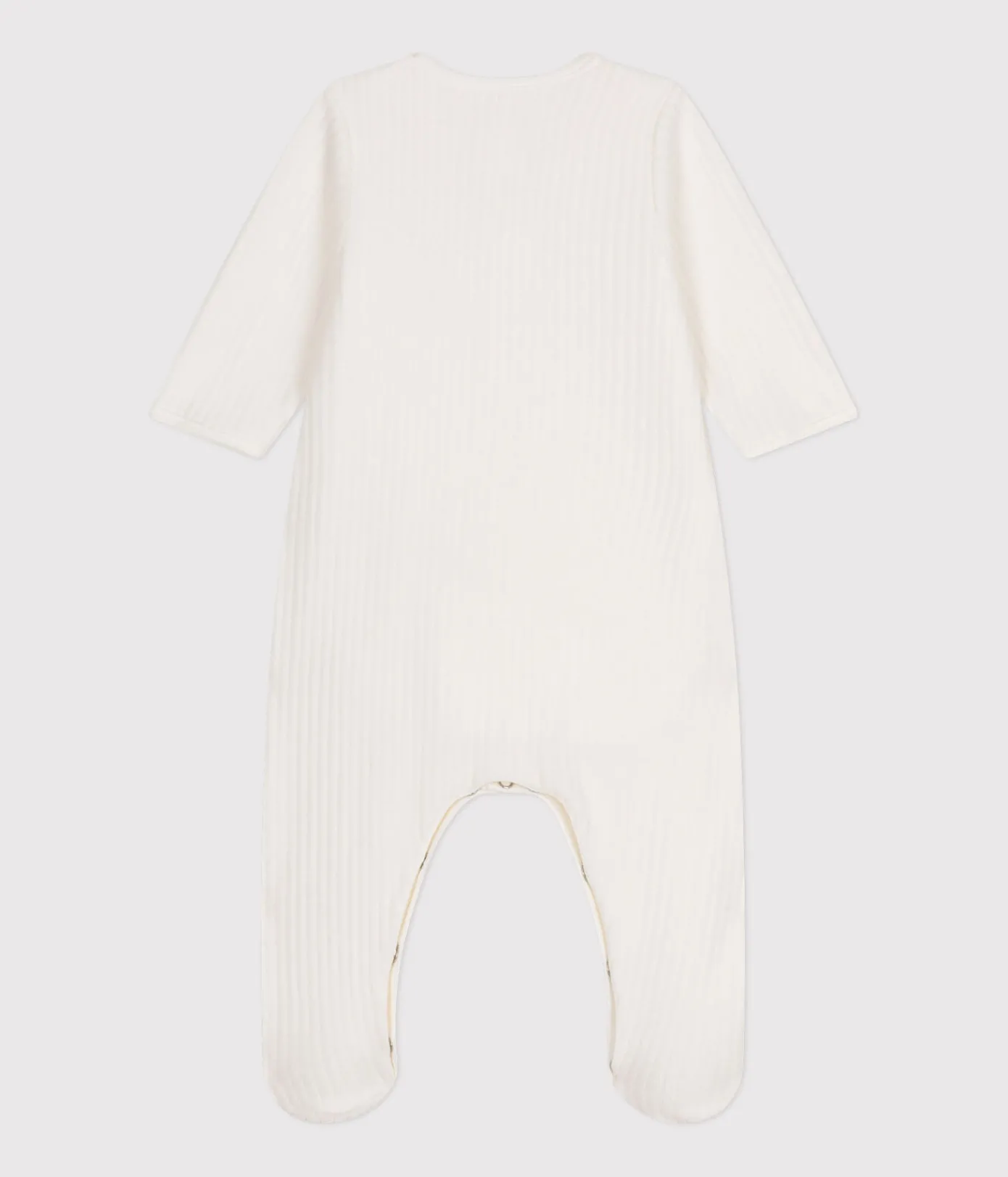 Petit Bateau Schlafanzüge, Strampler|Newborn*UNISEX-BODYJAMA AUS SAMT weiss MARSHMALLOW