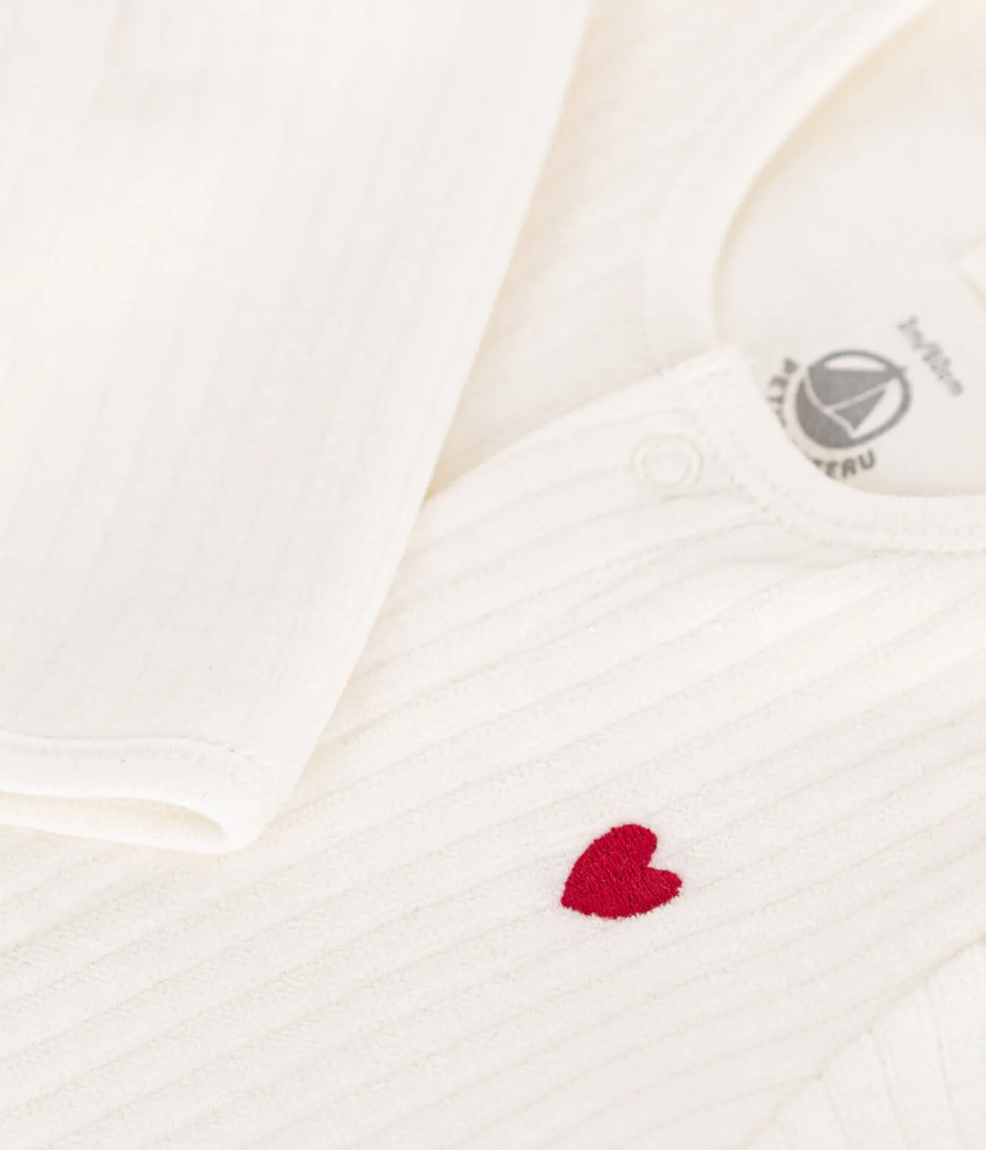 Petit Bateau Schlafanzüge, Strampler|Newborn*UNISEX-BODYJAMA AUS SAMT weiss MARSHMALLOW