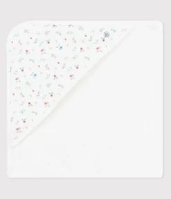 Petit Bateau Badetücher, Badecapes​|Newborn*Viereckiges Baby-Badetuch aus Baumwolle weiss MARSHMALLOW/weiss MULTICO