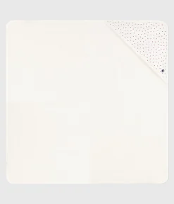 Petit Bateau Badetücher, Badecapes​|Newborn*Viereckiges Baby-Badetuch aus Baumwolle weiss MARSHMALLOW/ROT TERKUIT