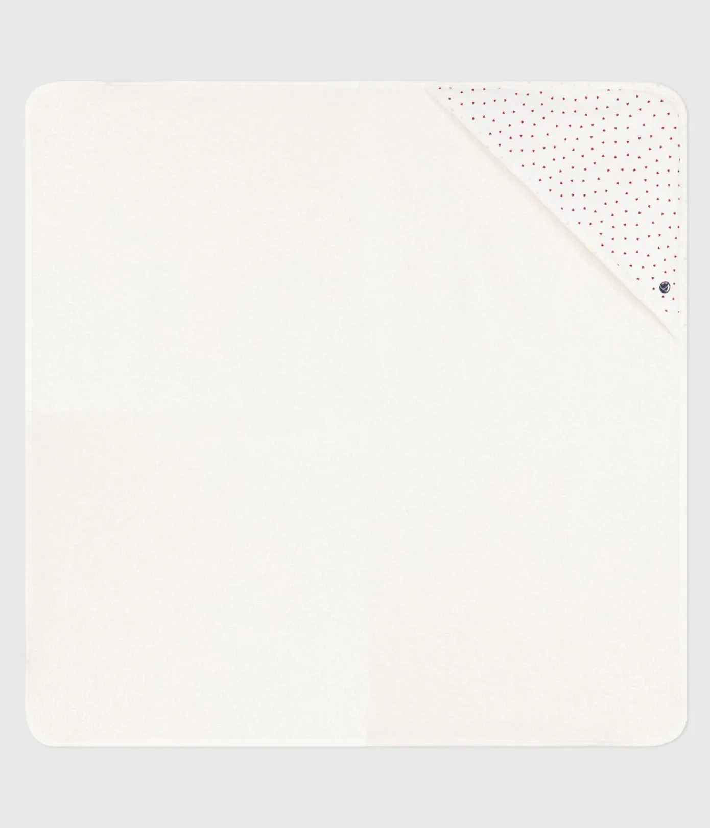 Petit Bateau Badetücher, Badecapes|Newborn*Viereckiges Baby-Badetuch aus Baumwolle weiss MARSHMALLOW/ROT TERKUIT